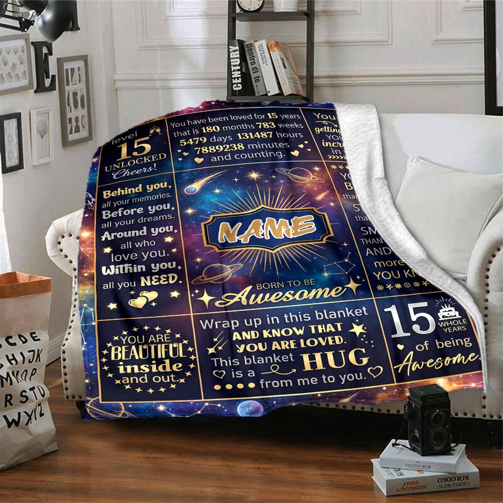15 Years Awesome Personalized Name Blankets Soft And Comfortable Against The Skin Naps And The Office A Wonderful Gift For Friends Family And Loved