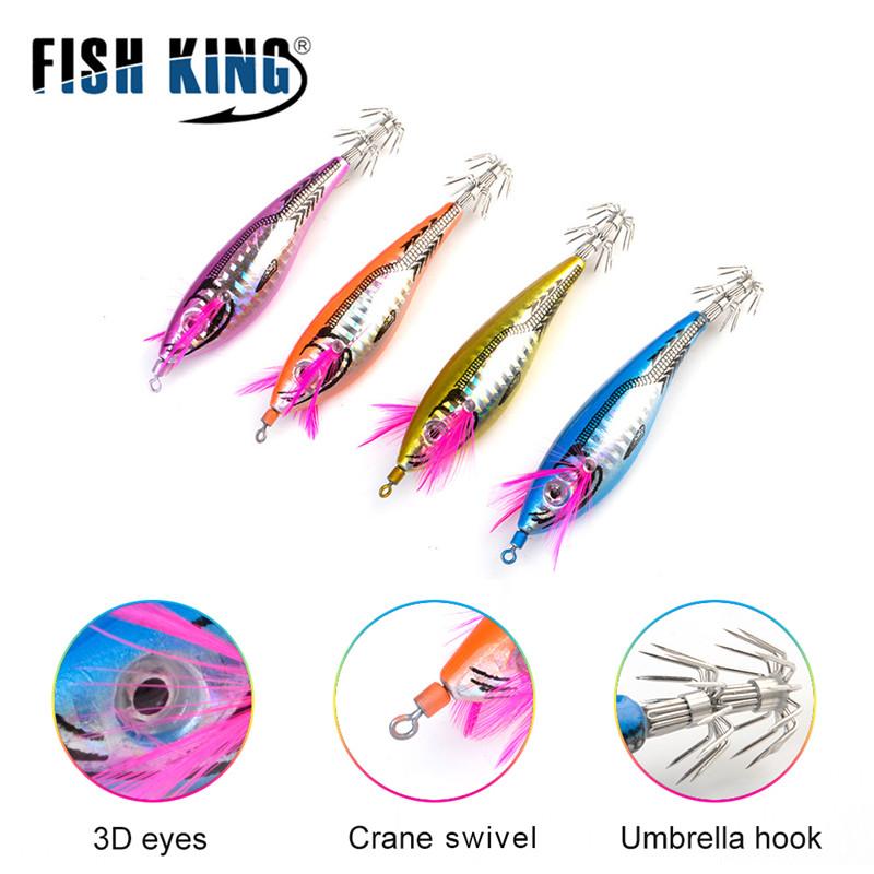FTK 1pcs/4pcs Squid Bait Bait Shrimp Bait Swaying Luminous Squid Hook Light Fishing Tackle Fixture