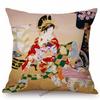 Ancient Japanese Traditional Geisha Oil Painting Art Home Decorative Sofa Throw Pillow Case Beautiful Girl Linen Cushion Cover