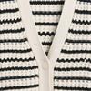 GAP Women's Loose V-Neck Striped Cotton Cardigan