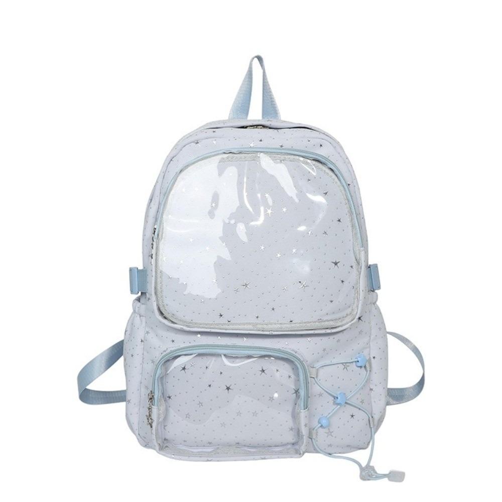 Oxford Cloth Star Backpack Print Transparent Itabag Casual Nylon Backpack  Women