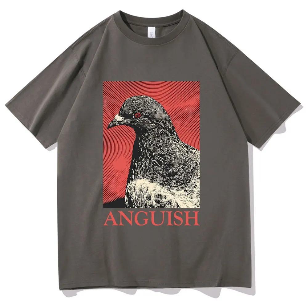 Anguish T-shirt Cute Funny Meme Pigeon Print T Shirts Summer Men Women Casual Oversized Short Sleeve Tshirt Male Vintage Tees