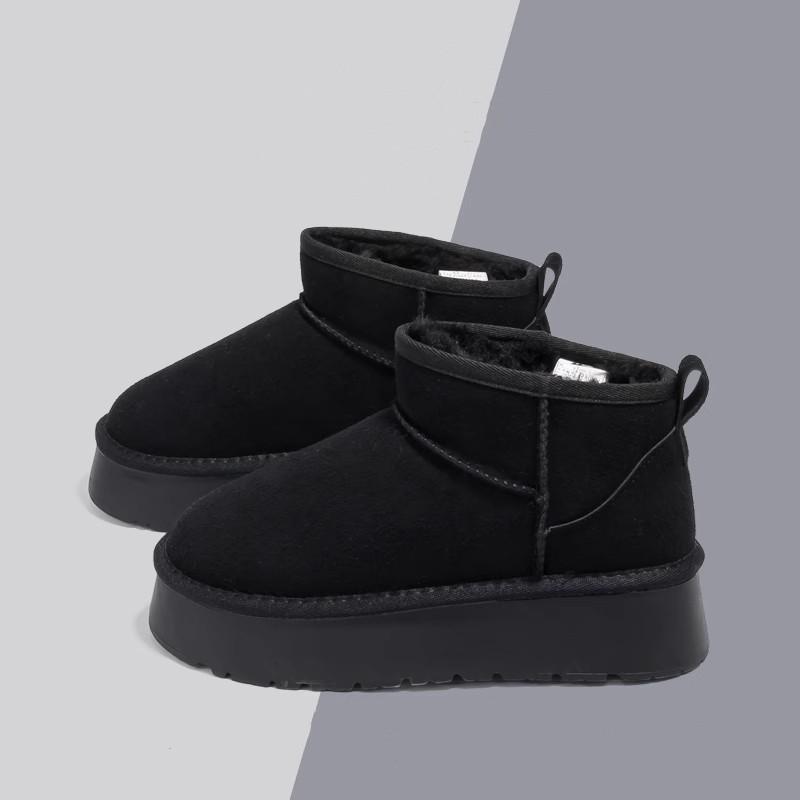 Popular snow boots women's winter velvet new winter large cotton shoes thick sole heightening short boots wear bread shoes
