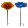 Bee Watering Station with Metal Stake Vivid Flower Design Simple Installation Hummingbird Food Holder Bird Feeder Decoration