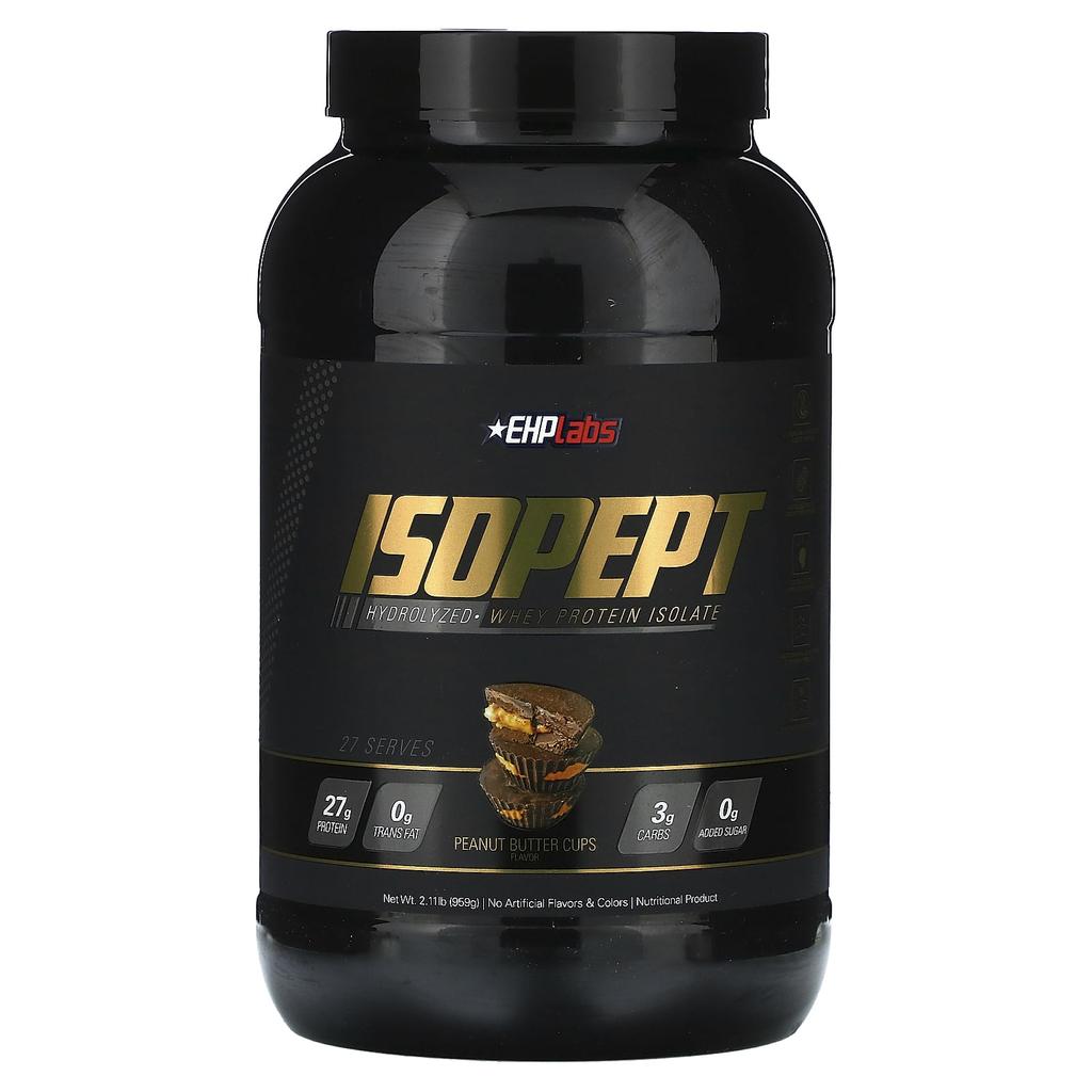 EHPlabs IsoPept, Hydrolyzed Whey Protein Isolate, Peanut Butter Cup, 2.11 Lb (959 G)