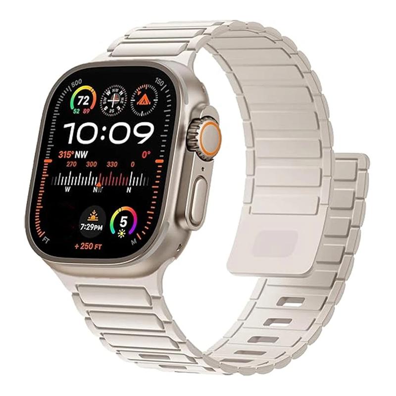 Роскошный ремешок для Apple Watch 49 мм 45 мм 46 мм 44 мм 40 мм 42 мм 41 мм 38 мм силиконовый магнитный браслет Correa iWatch Series 10 9 8 7 SE Ultra 2 3