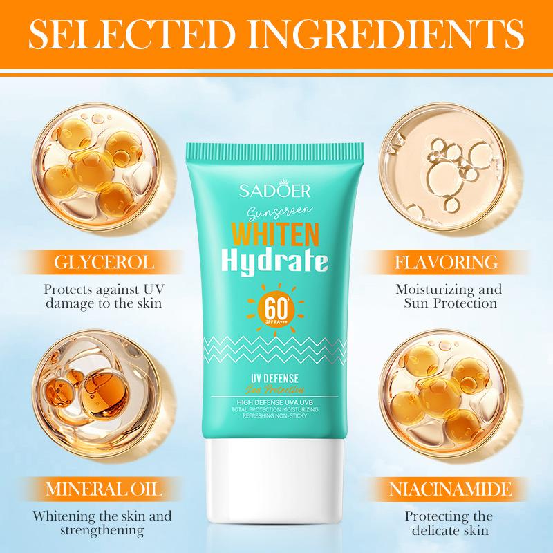 SADOER Отбеливающий и увлажняющий солнцезащитный лосьон с защитой от ультрафиолета