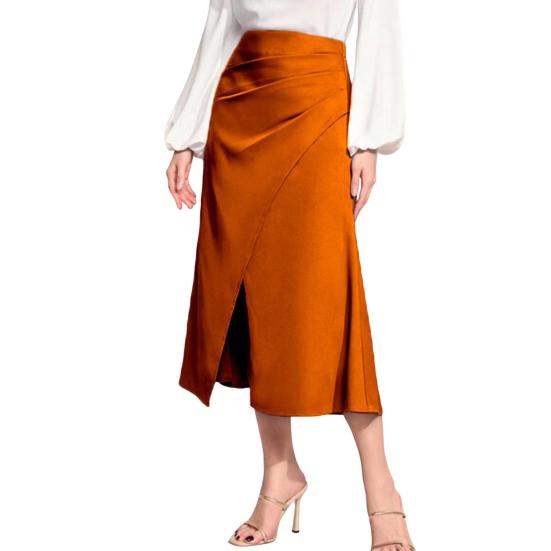 Женская юбка с высокой талией, однотонная, универсальный стиль, плиссированная юбка, утягивающий дизайн