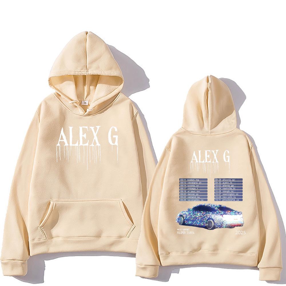 Худи Alex G Artist Модные толстовки Alex G Tour для женщин и мужчин, повседневная флисовая одежда, худи с графикой с двух сторон, Y2K