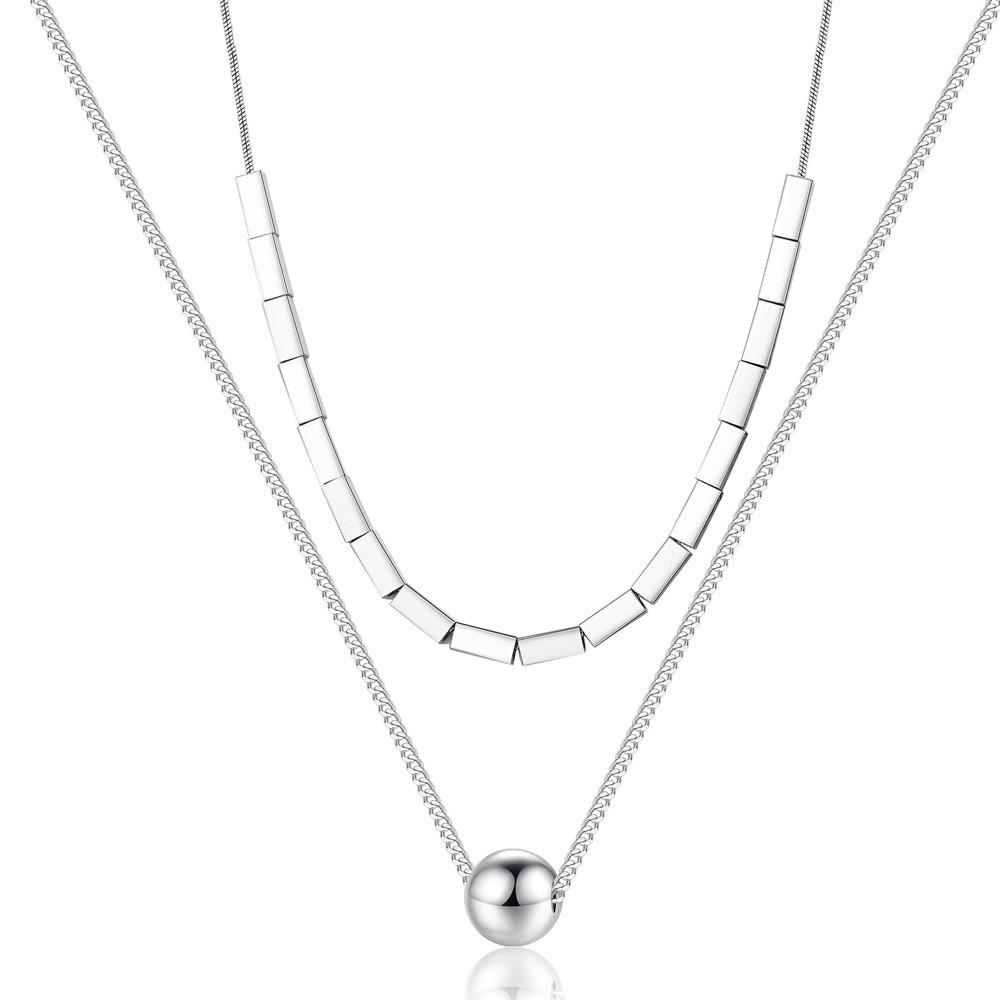 Трендовое многослойное ожерелье из титановой стали геометрической формы 2024 года для мужчин и женщин