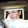 LED Car Vanity Mirror with Touch Sensor - Tri-Color Lighting, Rechargeable Sun Visor Makeup Mirror for Vehicle Interior