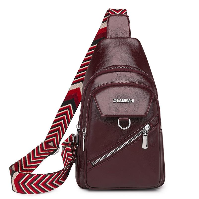 Женский рюкзак через плечо, водоотталкивающая нагрудная сумка из ПУ