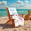 1PC Custom Name Unicorn Fantasy Artwork Beach Towel Highly Absorbent And Sand-Resistant Towel for Swimming, Pool, Yoga, And Travel Lightweight