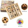 Деревянная игра Крестики-нолики - Образовательная игрушка для детей - Интерактивная игра-головоломка «Три в ряд» и строительные блоки