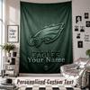 Wall Hanging Tapestry With Custom Name & Text, Philadelphia Eagles Decorative Tapestry For Bedroom