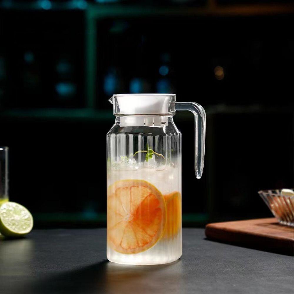 Кувшин для воды с крышкой, анти-падение, чайники для холодной воды, горшок для чая со льдом, полосатый кувшин, холодильник