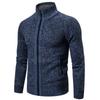 Men's Solid Colour Long Sleeve Casual Stand Up Collar Knitted Cardigan Coat