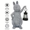 Садовая статуя кролика со светодиодной лампой IP44, водонепроницаемая, с автоматическим включением/выключением, лампа на солнечной энергии, полимерная скульптура кролика, украшение для газона