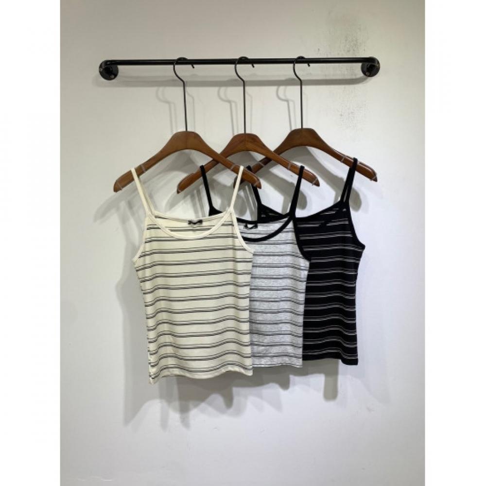 C S In The Room Semi Crop NoriT STripe Cami T ShirT 3 ColorS