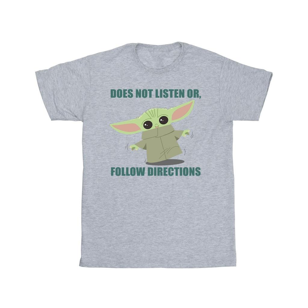 Star Wars Mens The Mandalorian Grogu Does Not Listen T-Shirt