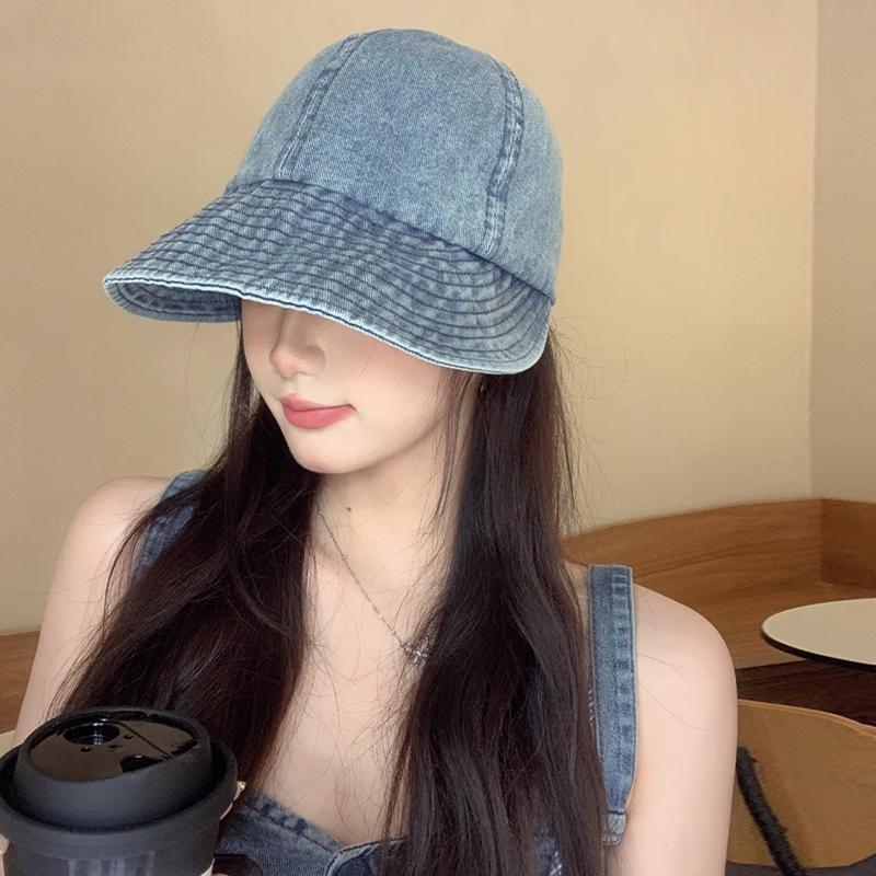 Складная широкополая джинсовая шляпа женская регулируемая пляжная шляпа-ведро летняя защита от солнца козырьки рыбацкая кепка панама