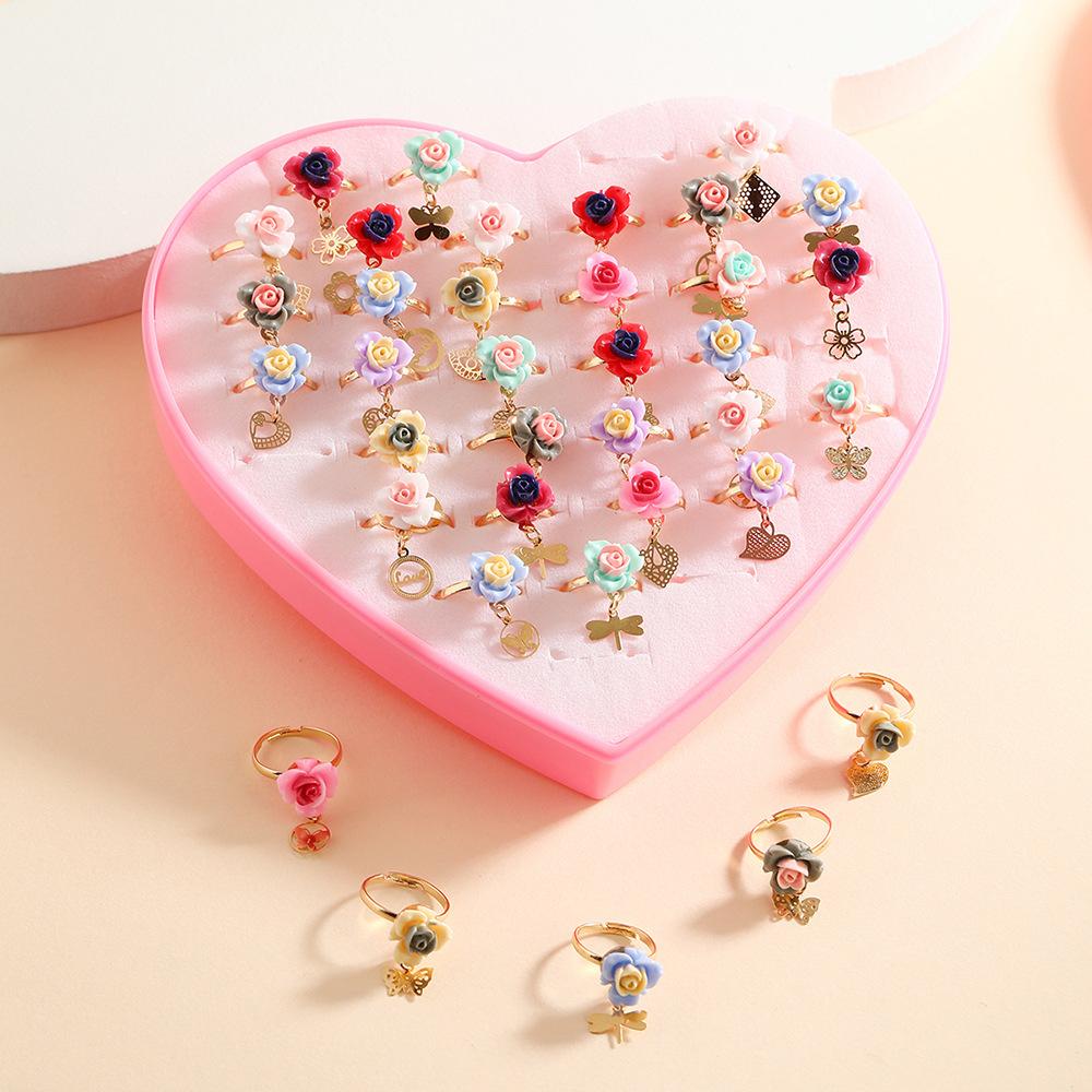 36 шт. мультяшное детское кольцо кольцо принцесса девушки зажим для захвата милое украшение для руки (с коробкой)