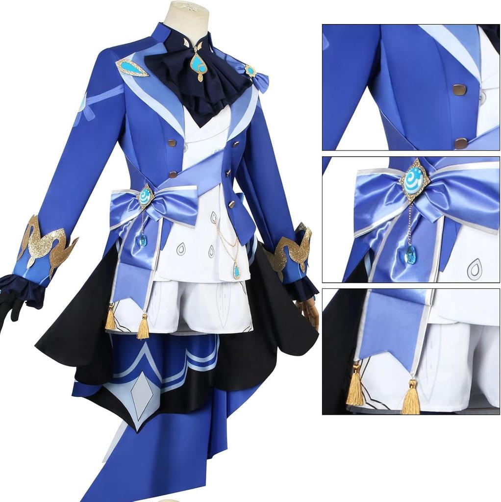 Косплей Genshin Impact, Фокалорус, Фрина и Фурус, Полный костюм с париком, Взрослый костюм, Унисекс, для школьных фестивалей (Focalorus, Размер M)