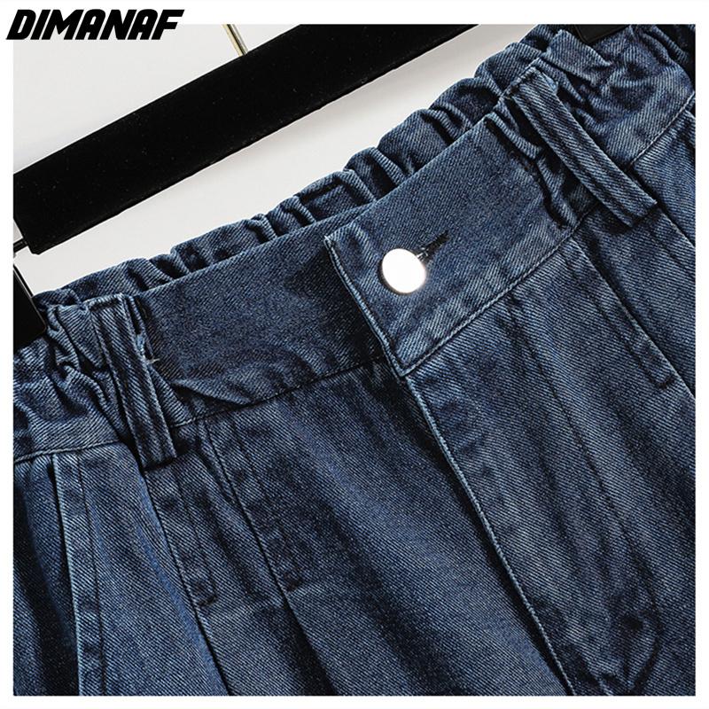 Dimanaf Plus Size Women Jeans Pants Denim Female Elastic Basic Blue High Waist Trousers Oversize Fashion New Pants 7981