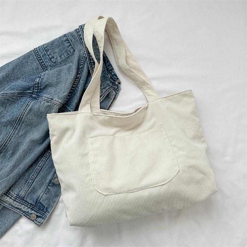 Trendy Simple Tote Bag With Spacious Interior And Soft Structure Ideal For Everyday Commuting In Black White Blue Brown