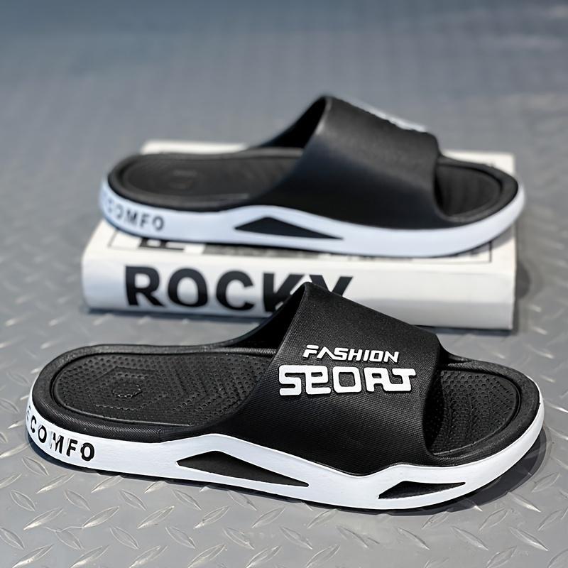 Мужские тапочки — очень удобные тапочки с буквенным принтом — мягкая подошва, легкие и нескользящие пляжные сандалии