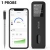 Wireless Bluetooth Meat Thermometer IP67 Waterproof Probes with LCD Screen Booster Rechargeable for Grilling Smoker BBQ Oven
