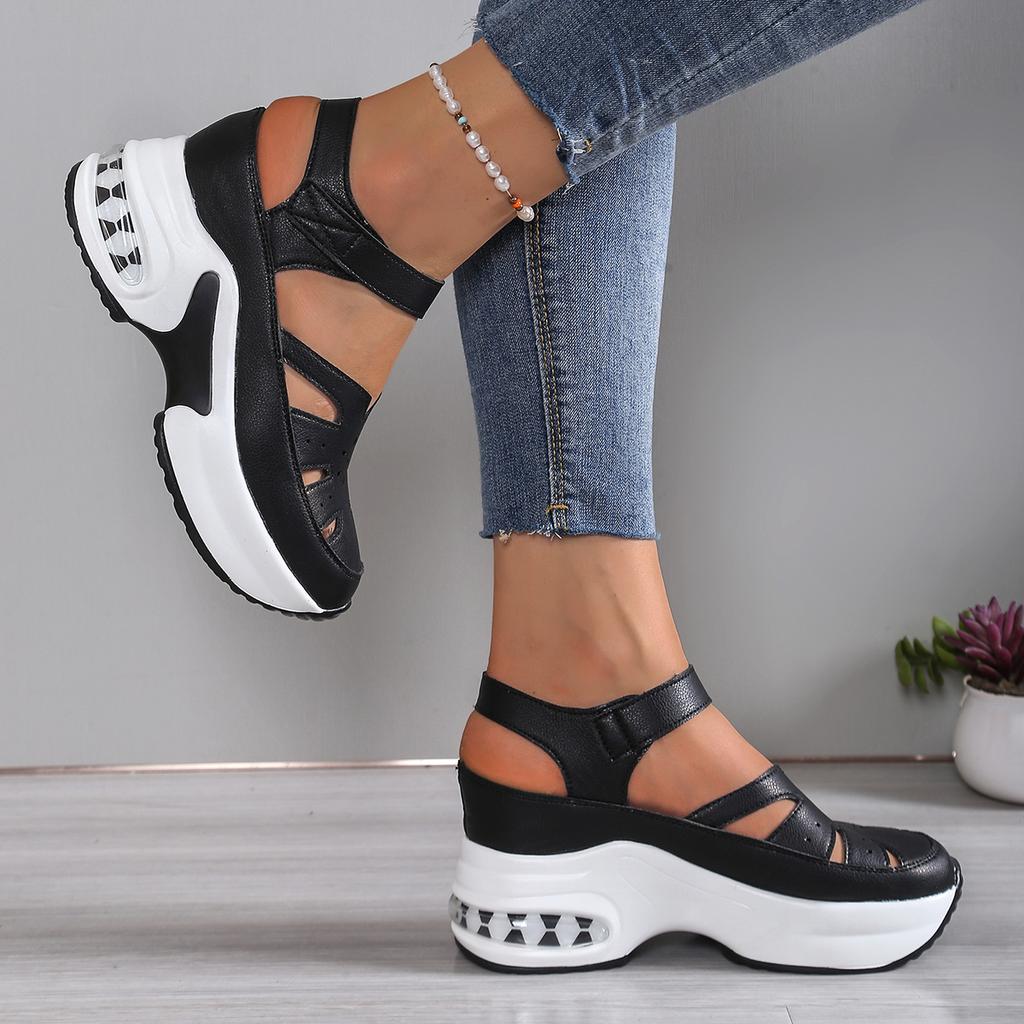 Summer Closed Toe Female Sandals Fashion Plus Size Casual Shoes Hollow Out Light Comfortable Platform Sandals