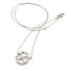 [P0202] - Silver Necklace 'Clover' White Silver (rhodium Plated)