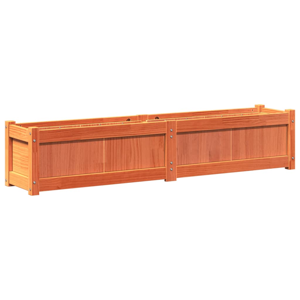 Planters 2 pcs Wax Brown Solid Pine Wood