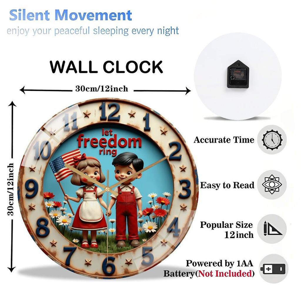 30cm Round Glass Wall Clock that is an Uncomplicated and User-Friendly Product