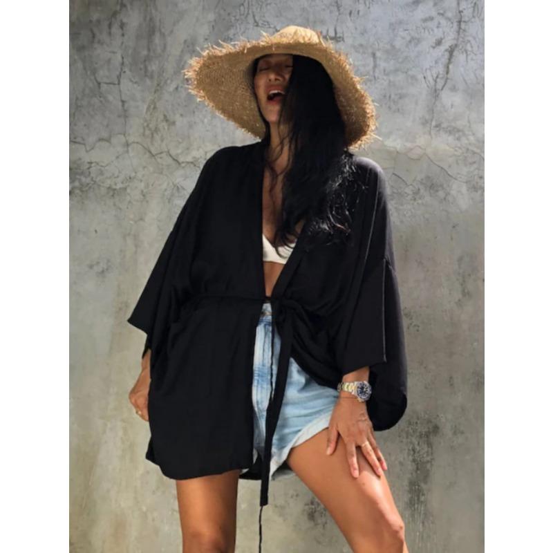 Plus Size Women's New Cardigan with Loose Beach Holiday Sunscreen Smock