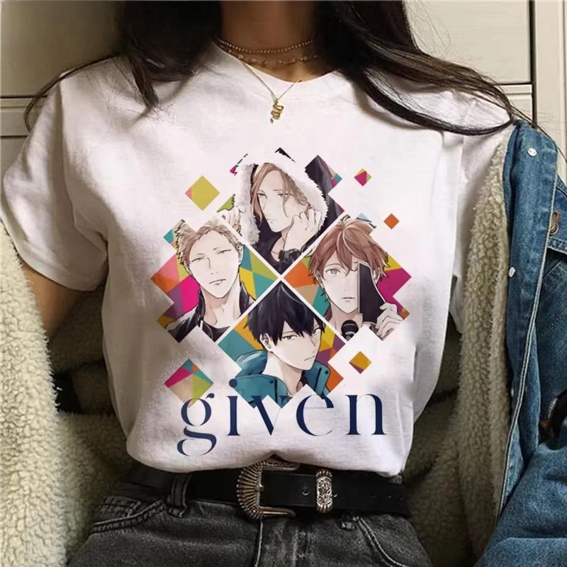 Given Anime Rock Band Group Graphic T Shirt Japanese Manga Art Print Short Sleeve Tee Harajuku Streetwear Casual Summer Daily Loose Fit Unisex Tops