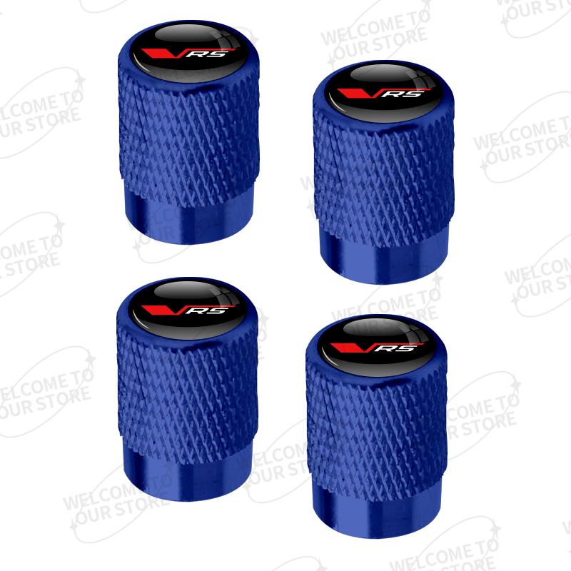 For Skoda FaJJ3Aluminum For Skoda VRS Logo Fabia Kodiaq Karoq Kamiq Octavia Citigo 4pcs Car Decor Wheel Tire Valve Caps Stem Cover Accessories
