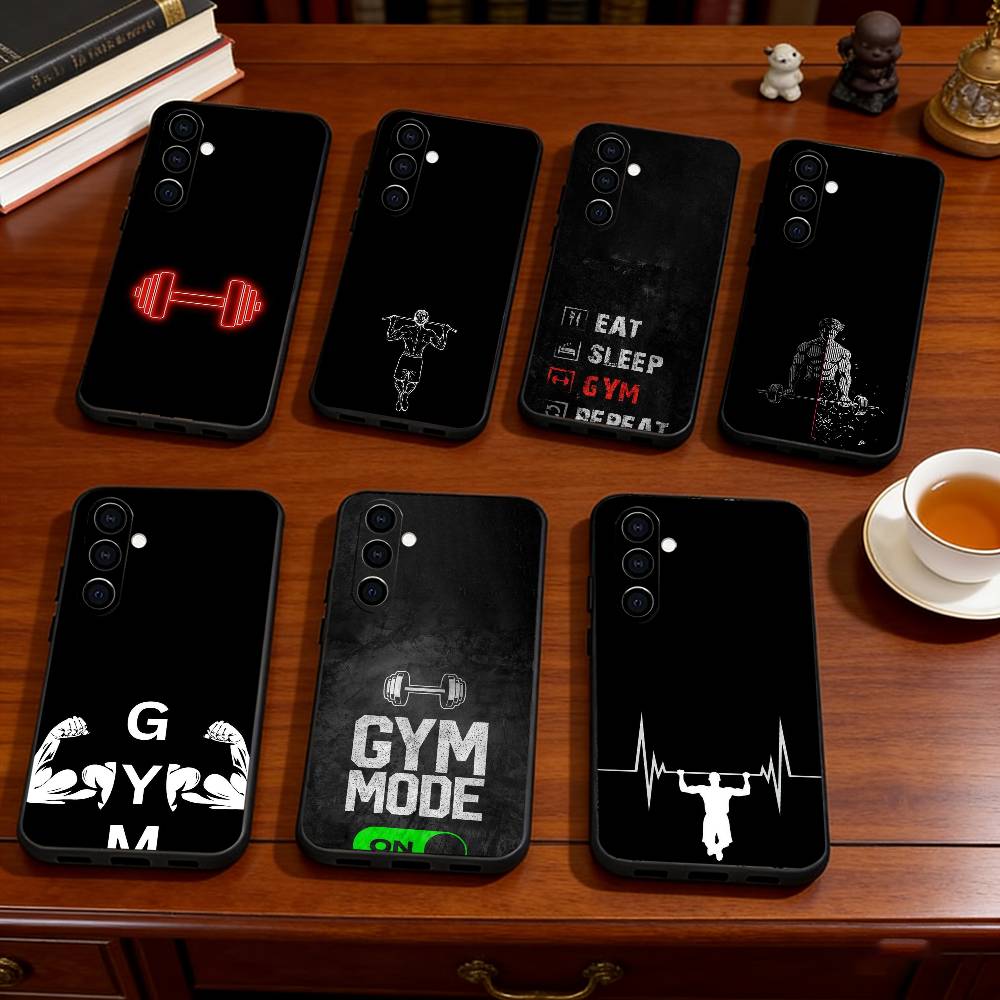 Fitness training Phone Case Black Silicone Soft For Samsung Galaxy A73,A72,A71,A70,A53,A52,A51