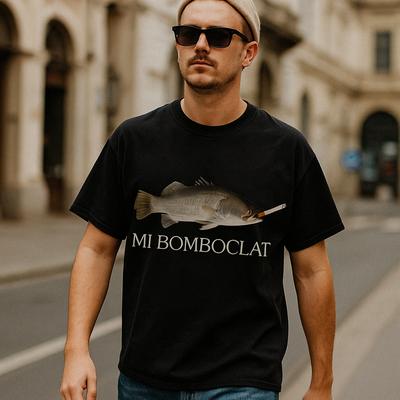 Смешная футболка с мемом про рыбу Бомбоклат Модный тренд уличной моды Y2k Футболки с коротким рукавом Женские футболки Харадзюку Винтажный стиль