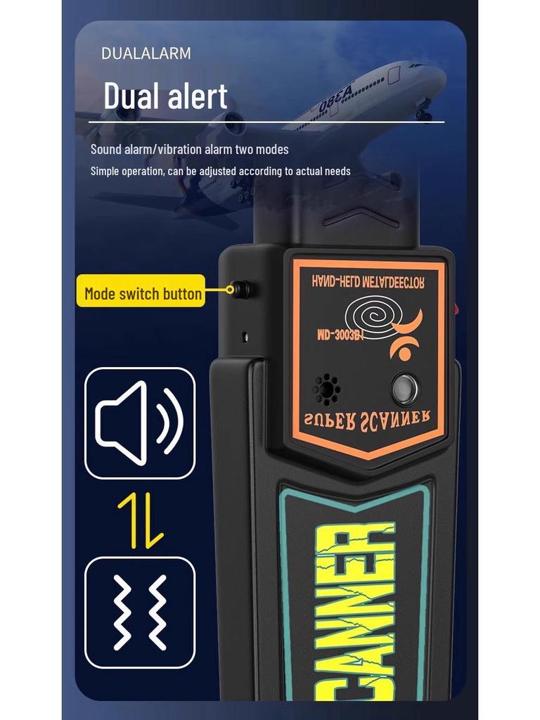 High-Precision Handheld Metal Detector Security Scanner with Infrared for Airports