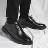 Spring Men's Genuine Leather Shoes Fashion Party Lace Up Flat Shoes Office Wedding Dress Shoes Black Comfortable Casual Shoes