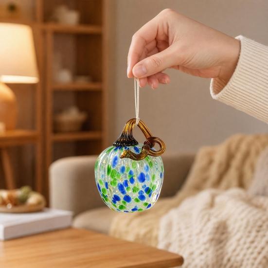 Decorative Vine Handle Pendant Necklace Melt Glass Gold 1 Pc