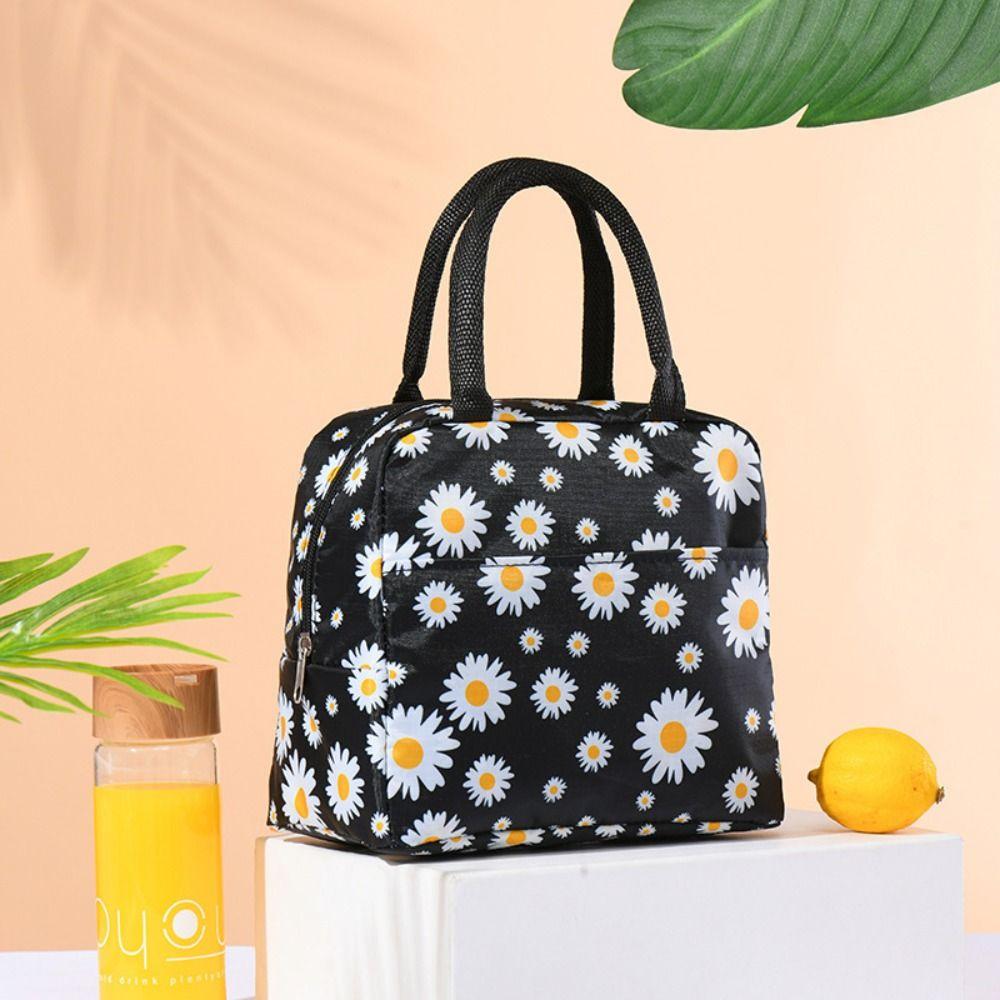 Men For Women Outdoor Oxford Cloth Picnic Pouch Daisy Lunch Bag Large Capacity Thermal Cooler Bag