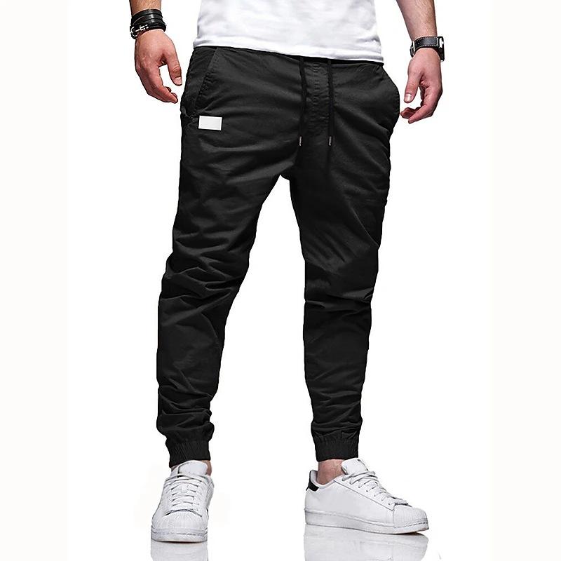 Foreign trade four seasons straight trousers men's casual sports cotton European size tethered tote overalls