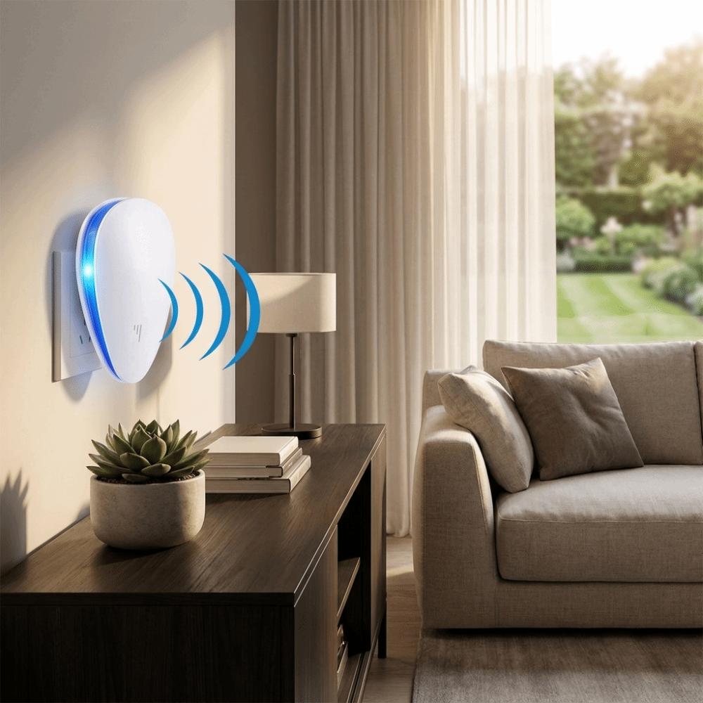 Compact Mini Body Plug-in Repeller Ultrasonic Insect Repellent for US/EU/UK Bedroom