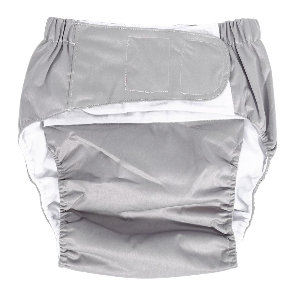 Новые washable adjustable adult incontinent care cloth diaper breathable nappy pants(Серый)