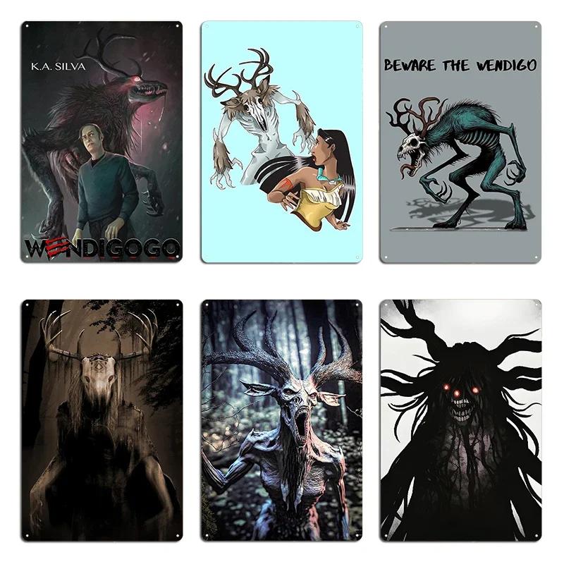 Colors of the Wendigo Wendigogo Metal Sign Iron Wall Decor Cinema Mural Club Tin Sign Poster