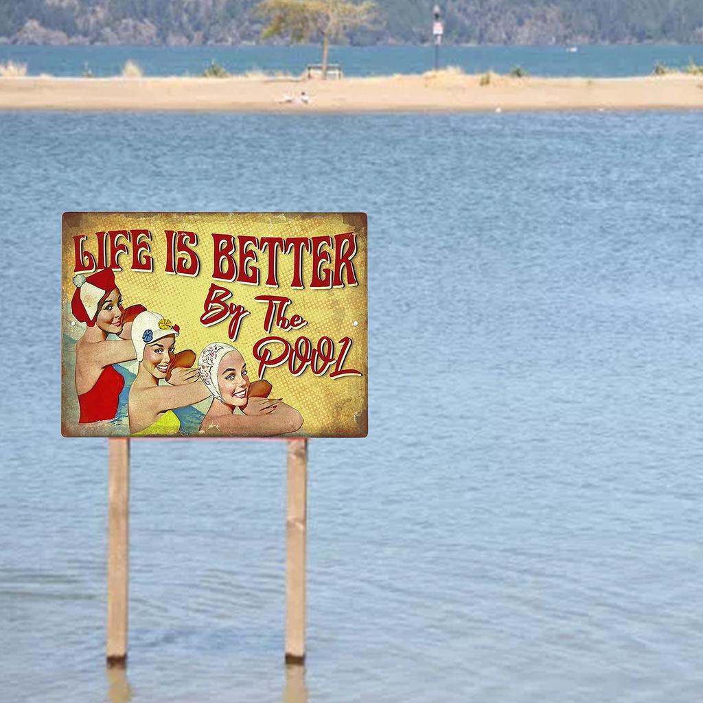 Табличка с правилами бассейна, украшения для внутреннего/наружного бассейна, алюминиевый металлический знак