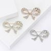 Fashion Alloy Rhinestone Bow Brooch Temperament High-End Women'S Suit Coat Corsage Jewelry Pin